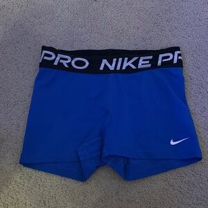 Nike Blue and Black Athletic Shorts with Compression Fit